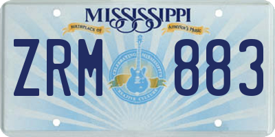 MS license plate ZRM883