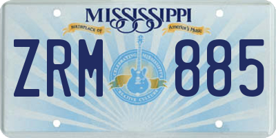 MS license plate ZRM885