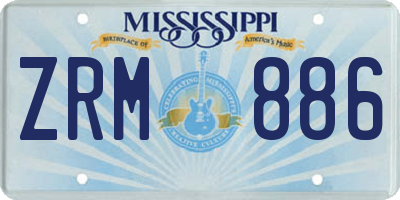 MS license plate ZRM886