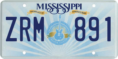 MS license plate ZRM891