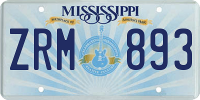 MS license plate ZRM893