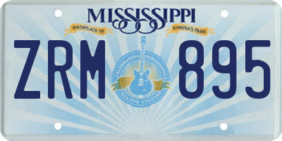 MS license plate ZRM895