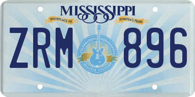 MS license plate ZRM896