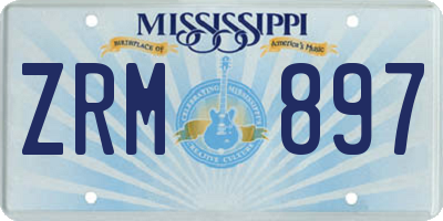 MS license plate ZRM897