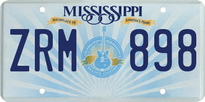 MS license plate ZRM898