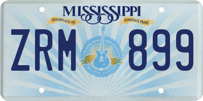 MS license plate ZRM899