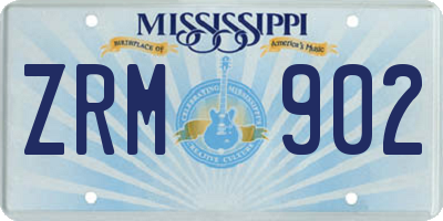 MS license plate ZRM902