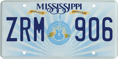 MS license plate ZRM906