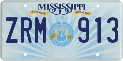 MS license plate ZRM913