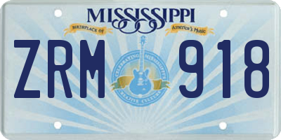 MS license plate ZRM918