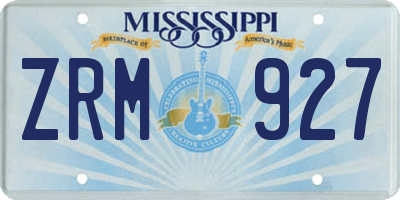 MS license plate ZRM927