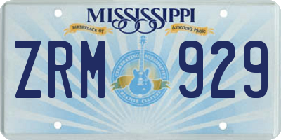 MS license plate ZRM929