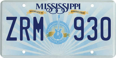 MS license plate ZRM930