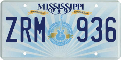 MS license plate ZRM936