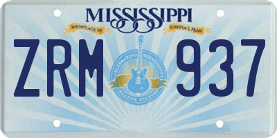 MS license plate ZRM937