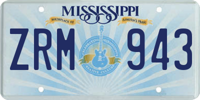 MS license plate ZRM943