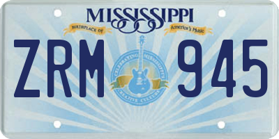 MS license plate ZRM945