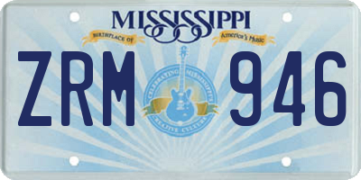 MS license plate ZRM946