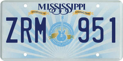 MS license plate ZRM951