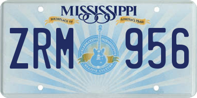 MS license plate ZRM956