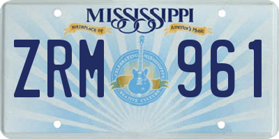 MS license plate ZRM961