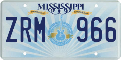 MS license plate ZRM966