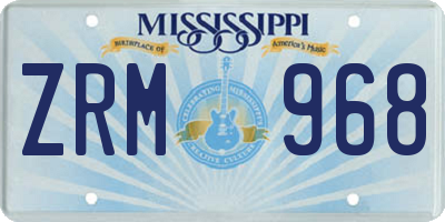 MS license plate ZRM968