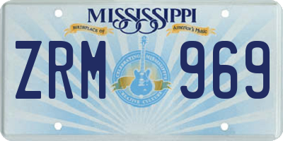 MS license plate ZRM969