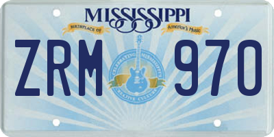 MS license plate ZRM970