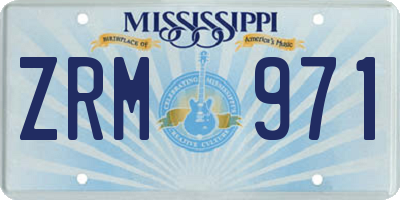 MS license plate ZRM971