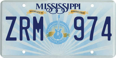 MS license plate ZRM974