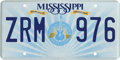MS license plate ZRM976