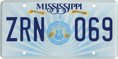 MS license plate ZRN069