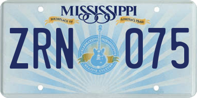 MS license plate ZRN075