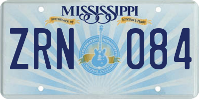 MS license plate ZRN084