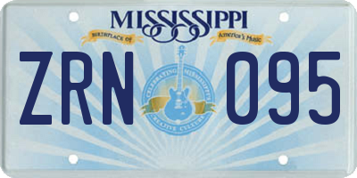 MS license plate ZRN095