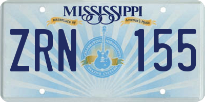 MS license plate ZRN155
