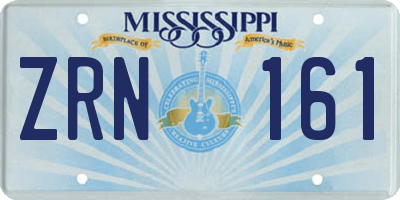 MS license plate ZRN161