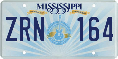 MS license plate ZRN164