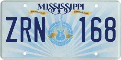 MS license plate ZRN168