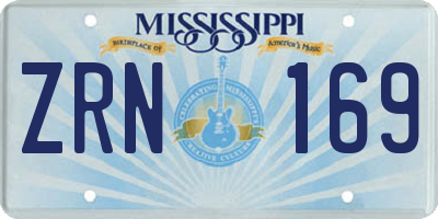 MS license plate ZRN169