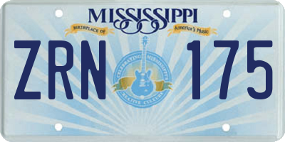 MS license plate ZRN175