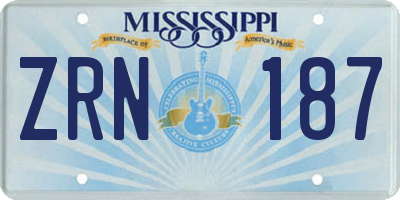 MS license plate ZRN187