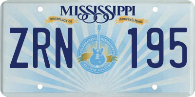 MS license plate ZRN195
