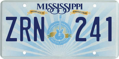 MS license plate ZRN241