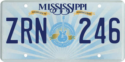 MS license plate ZRN246