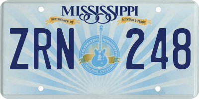 MS license plate ZRN248