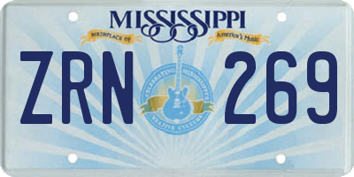 MS license plate ZRN269