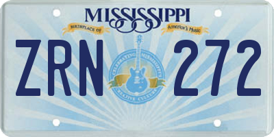 MS license plate ZRN272