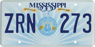 MS license plate ZRN273